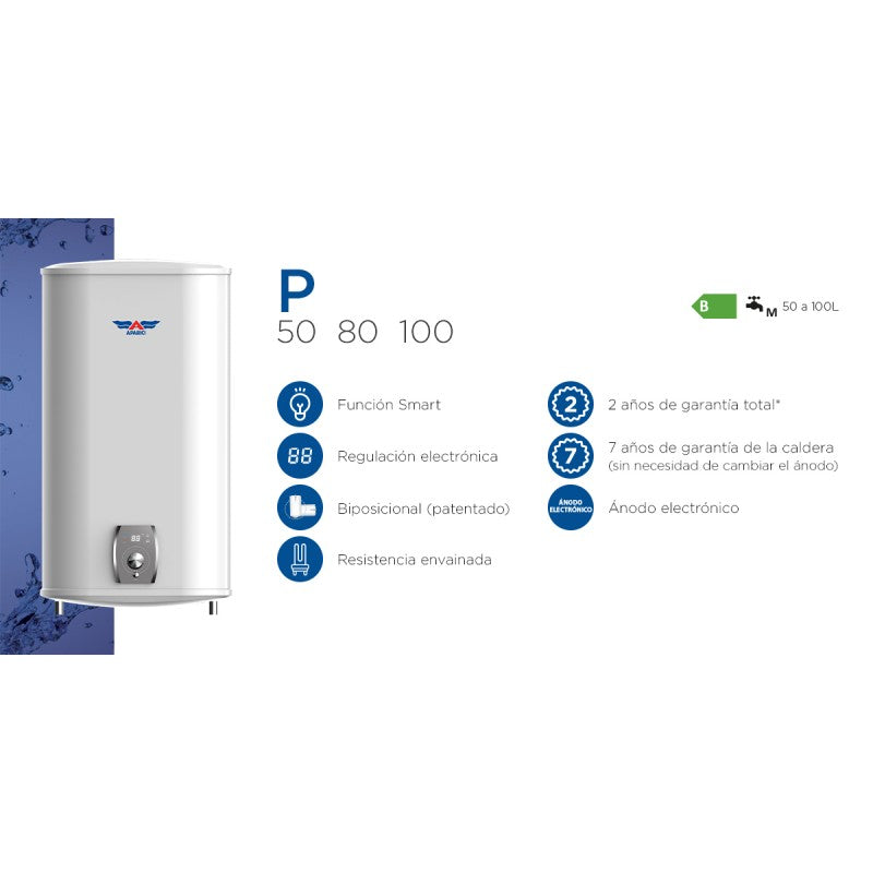 TERMO ELECTRICO APARICI P 100 LITROS BIPOSICIONAL 2000 WATIOS